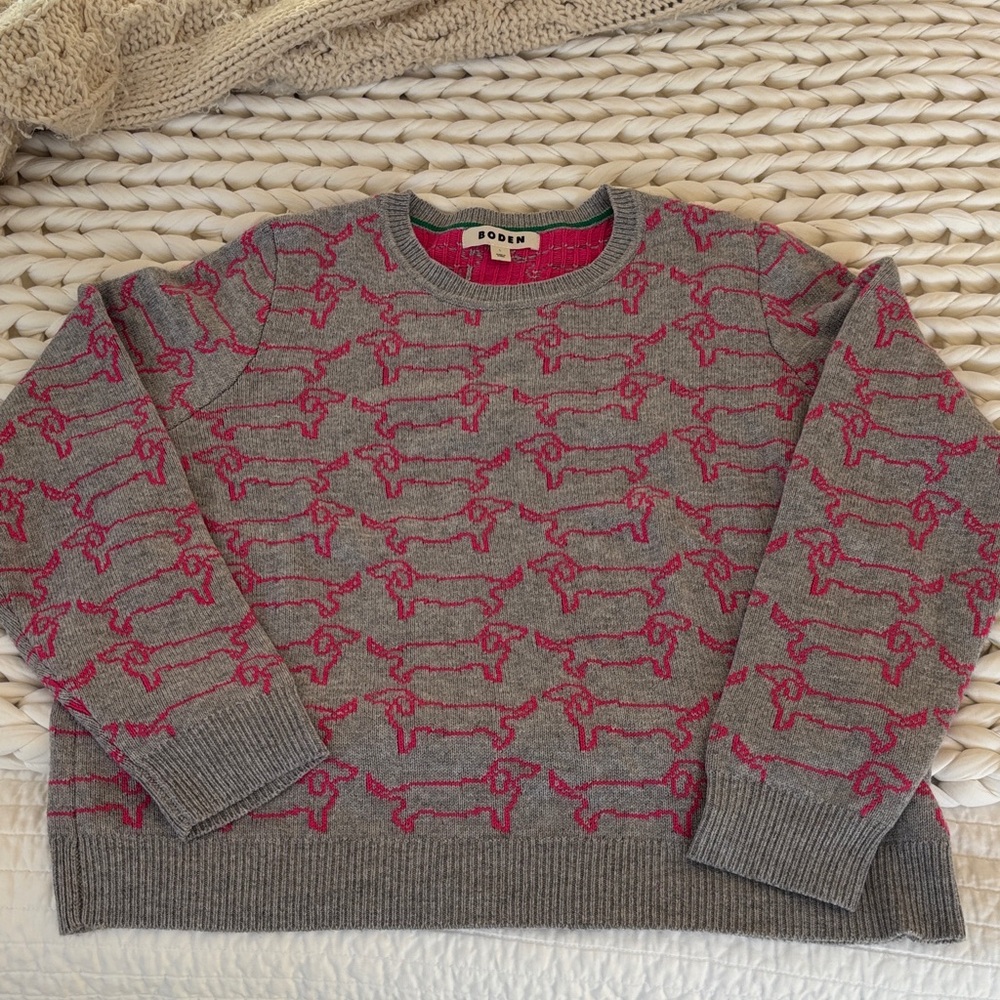 Boden Women’s Cashmere/ Cotton Dachshund Sweater NWOT